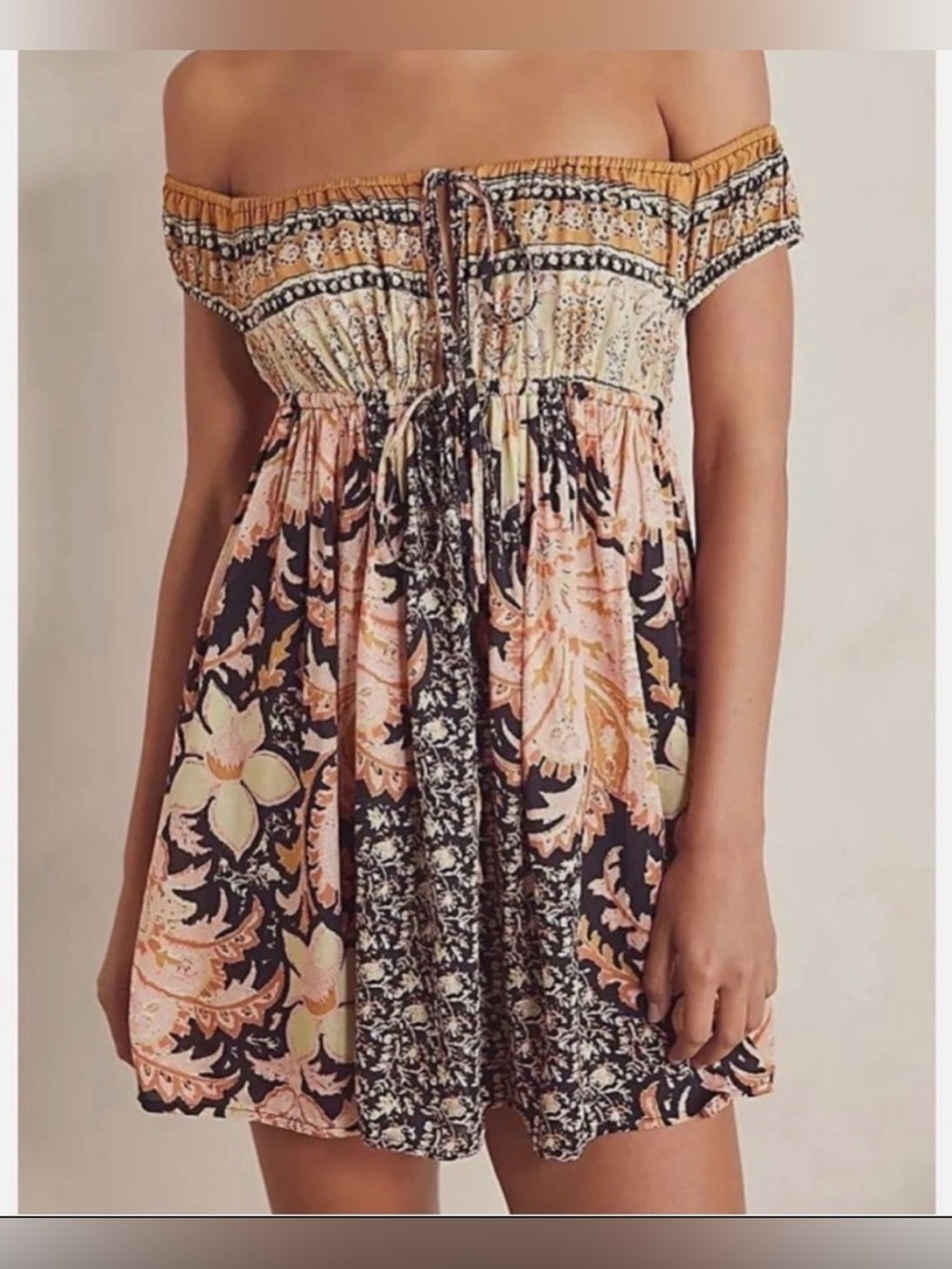 Free People Bali Mariposa Dress In Black Combo